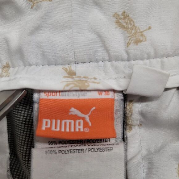 PUMA‎ Shorts Mens 30 Gray Boardshorts Plaid Casual Outdoors Lightweight Beach - Picture 8 of 12